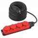 Удлинитель силовой UK-4e-3x1,5-30m-IP44(KG) с заземлением 4 розетки каучук 30м КГ 3х1,5мм2 IP44  Б0057588  ЭРА