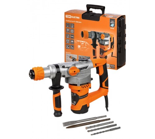 Перфоратор П-1200/26 В, 1200 Вт, 0-1000 об/мин, 0-4600 уд/мин, 4.5 Дж, SDS-Plus, кейс "Алмаз"  SQ1087-0104  TDM