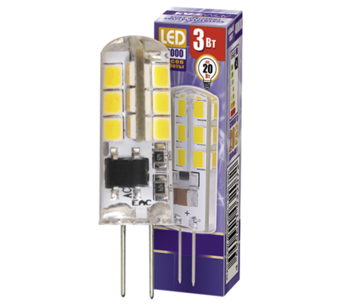 Лампа светодиодная LED 3Вт G4 220В 4000К PLED-G4 капсульная  1032072  Jazzway