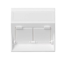 Simon CIMA 500 Адаптер для 2 шт RJ-45 CJ545.., CJ645.., CJ6A45F + MD67, наклон, крышки, 50х50мм, 500CIMA, белый  50000086-030  Simon