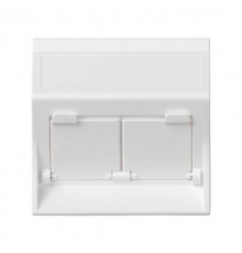 Simon CIMA 500 Адаптер для 2 шт RJ-45 CJ545.., CJ645.., CJ6A45F + MD67, наклон, крышки, 50х50мм, 500CIMA, белый  50000086-030  Simon