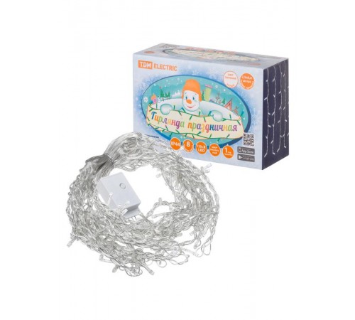 Гирлянда новогодняя "Бахрома" 2,5х0,6 м, белый свет, 8 режимов, наружное использование, IP44,  SQ0361-0032  TDM ELECTRIC