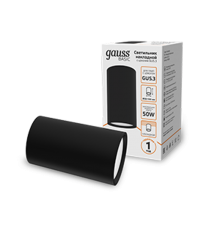 Светильник  Basic, накладной, под лампу GU5.3, черный 1/20/60  HD063  Gauss