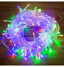 Гирлянда светодиодная универсальная 100 LED Мультиколор 10 метров, прозрачный ПВХ, с контроллером  304-029  NEON-NIGHT