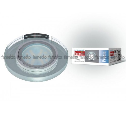 Светильник декор.встр "Peonia" DLS-P106 GU5.3 CHROME/SILVER GU5.3. арматура металл, хром. / стекл, серебро.  09994  Fametto