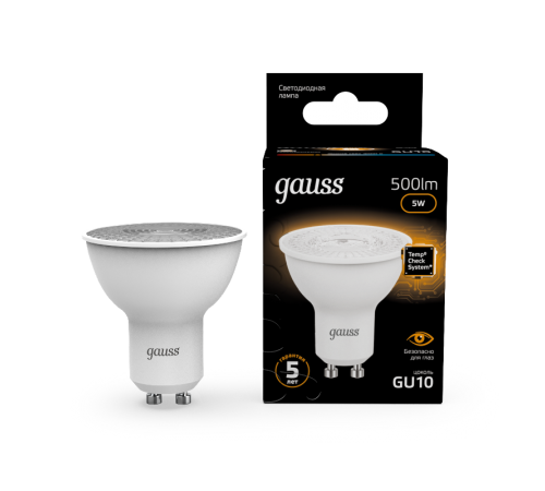 Лампа светодиодная LED 5Вт GU10 220В 2700К MR16  101506105  Gauss