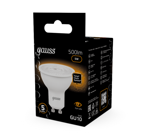 Лампа светодиодная LED 5Вт GU10 220В 2700К MR16  101506105  Gauss