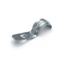 Скоба металлическая однолапковая усиленная противопожарная СМОУ d14-15 мм отв. d 6,5 мм (100шт/2000шт уп/кор)  PR13.02423  Промрукав