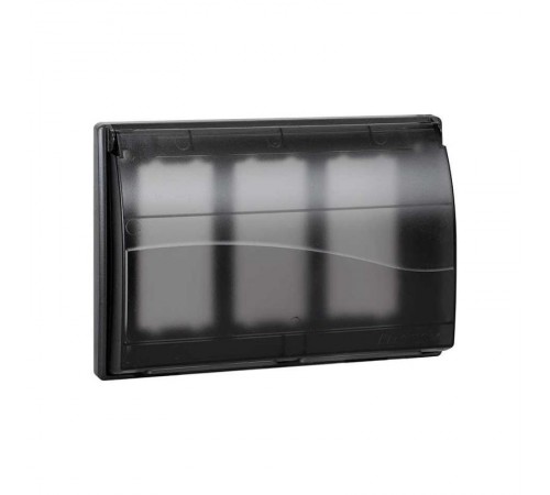 Simon Connect Рамка на 3 S-модуля с крышкой к монт.коробке SBM250, Сима Про, графит  SBMT302-14  Simon