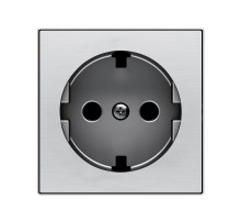 Накладка для розетки SCHUKO с плоской поверхностью, серия SKY, цвет нержавеющая сталь2CLA858890A1401 ABB