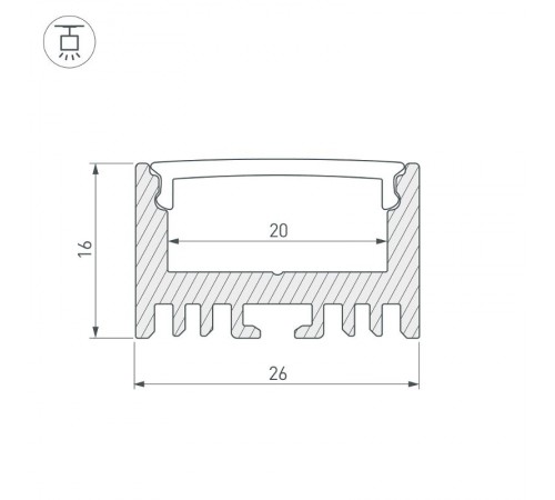 Профиль ARH-LINE-1726-2000 ANOD  018674  Arlight