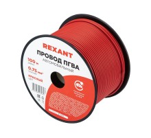 Провод ПГВА REXANT 1х0.75 мм, красный, бухта 100 м 01-6504  REXANT