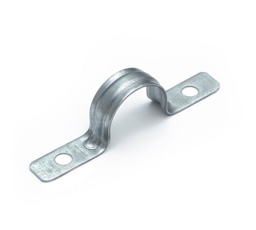 Скоба металлическая двухлапковая усиленная противопожарная СМДУ d25-26 мм отв. d 6,5 мм (100 шт/уп) Промрукав  PR13.02439  Промрукав