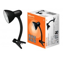 Светильник настольный прищепка 40Вт ЛН/КЛЛ/LED Е27 черный глянец  SQ0337-0026  TDM