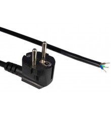 Кабель с вилкой PWC-SHM-OE-5.0-BK Schuko (open end), длиной 5м (3x0.75 кв.мм), цвет черный  229247  Hyperline