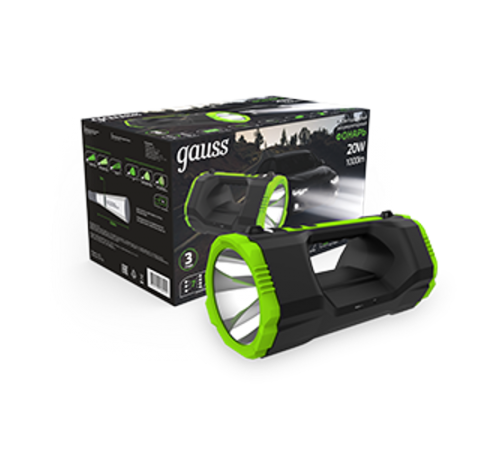 Фонарь прожекторный светодиодный GFL703 20W 1000lm Li-ion 10000mAh диммируемый LED 1/12  GF703  Gauss