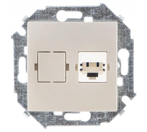 Simon 15 Шампань Розетка телефонная RJ11, винт. зажим  1591480-034  Simon