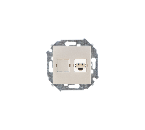Simon 15 Шампань Розетка телефонная RJ11, винт. зажим  1591480-034  Simon