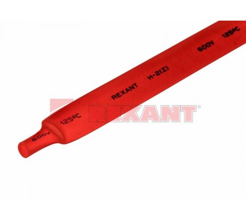 Термоусадочная трубка 12,0/6,0 мм, красная, упаковка 50 шт. по 1 м  21-2004  REXANT