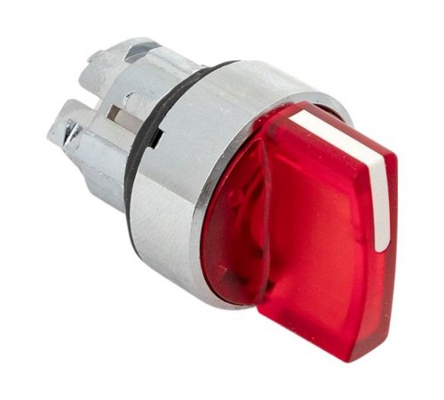 Механизм исполнительный переключателя ХB4 красный на 2 положения с фиксацией, с подсветкой с короткой ручкой IP65  XB4BD2FL-R-65  EKF