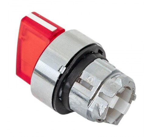 Механизм исполнительный переключателя ХB4 красный на 2 положения с фиксацией, с подсветкой с короткой ручкой IP65  XB4BD2FL-R-65  EKF