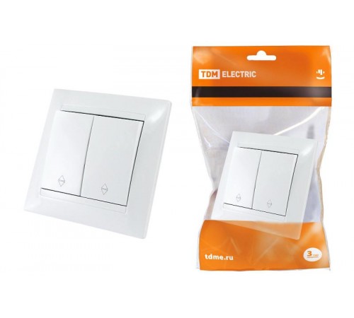 Выключатель на 2 направления 2 кл. 10А белый "Лама"   SQ1815-0007  TDM