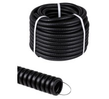 Труба гофрированная ПНД d 16 с зондом (25 м) легкая черная  SQ0413-2501  TDM