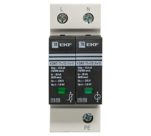 Устройство защиты от импульсных перенапряжений Т1+Т2; Iimp-12,5kA; In-20kA; Uc-275В; 1+1 EKF PROxima  OV12-11-505  EKF