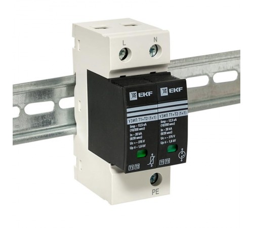 Устройство защиты от импульсных перенапряжений Т1+Т2; Iimp-12,5kA; In-20kA; Uc-275В; 1+1 EKF PROxima  OV12-11-505  EKF