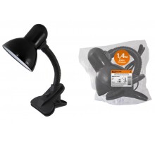 Светильник настольный прищепка 60Вт ЛН/КЛЛ/LED Е27 черный (мягкая упак.)  SQ0337-0118  TDM