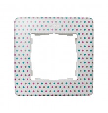 Simon 82 Рамка декоративная, 1 пост, Original, S82 Detail, цветной горошек-белый  8200610-210  Simon