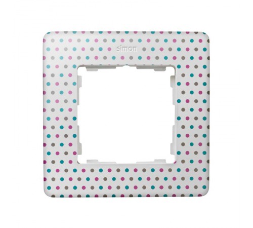 Simon 82 Рамка декоративная, 1 пост, Original, S82 Detail, цветной горошек-белый  8200610-210  Simon