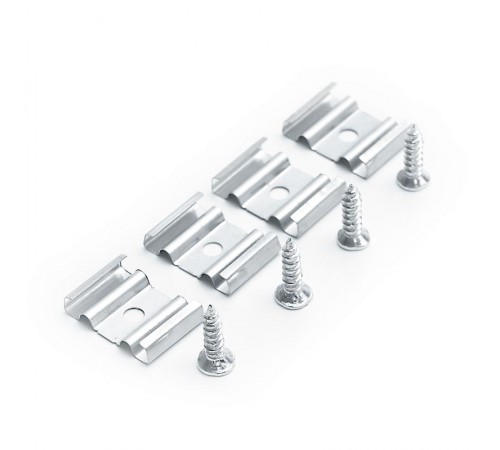 Профиль алюминиевый для светодиодной ленты накладной низкий с заглушками серебро CAB262  2м ( в комплекте 2 заглушки, 4 крепежа)  10267  FERON