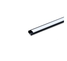 Профиль алюминиевый "накладной", черный, CAB262 с матовым экраном, 2 заглушками, 4 крепежами в комплекте  10371  FERON