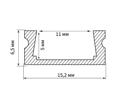Профиль алюминиевый "накладной", черный, CAB262 с матовым экраном, 2 заглушками, 4 крепежами в комплекте  10371  FERON