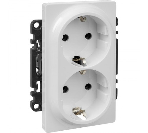 Valena LIFE DIY Белый Розетка 2-ая с/з, безвинт.зажим  753127  Legrand