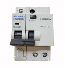Выключатель автоматический дифференциального тока HRO63M 1NG4C0000C 00003G 1 полюс + нейтр., 3A ток, к.з. 6kA,30mA  13.06.000130  HYUNDAI