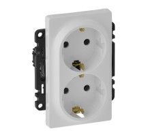 Valena LIFE DIY Белый Розетка 2-ая с/з, безвинт.зажим  753127  Legrand