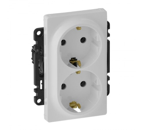 Valena LIFE DIY Белый Розетка 2-ая с/з, безвинт.зажим  753127  Legrand