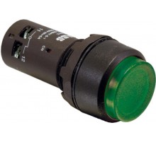 Кнопка с подсветкой CP4-13G-10 зеленая 220В AC/DC с выступающей клавишей с фиксацией 1НО  1SFA619103R1312  ABB