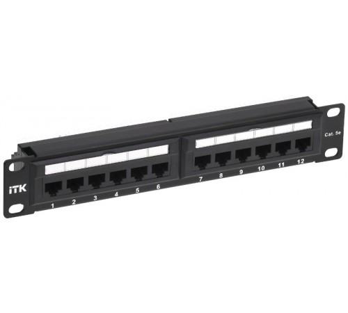 1U патч-панель кат.5E UTP 12 портов 10" Dual IDC  PP12-1UC5EU-D05-10  ITK
