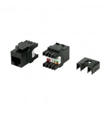KJ8-8P8C-C6-180-BK Вставка Keystone Jack RJ-45(8P8C), категория 6, тип 180 градусов, черная  432638  Hyperline