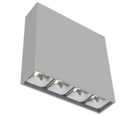 Светодиодный светильник DL-Box Reflect Multi 1x4 накладной 14 Вт 4000 К 150х40х150 мм RAL7045 серый муар  V1-R0-70253-20L17-2001440  VARTON