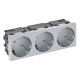 Розетка тройная 33° Modul45connect, с з/к, 250 В, 16A (серебристый) (STD-D3C AL3)  6120512  OBO Bettermann