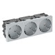 Розетка тройная 33° Modul45connect, с з/к, 250 В, 16A (серебристый) (STD-D3C AL3)  6120512  OBO Bettermann