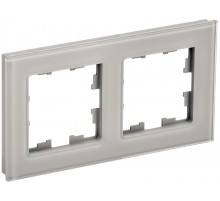 BRITE Рамка 2-ая РУ-2-2-БрД стекло дымчатый  BR-M22-G-K30  IEK