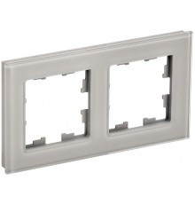 BRITE Рамка 2-ая РУ-2-2-БрД стекло дымчатый  BR-M22-G-K30  IEK