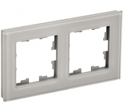 BRITE Рамка 2-ая РУ-2-2-БрД стекло дымчатый  BR-M22-G-K30  IEK