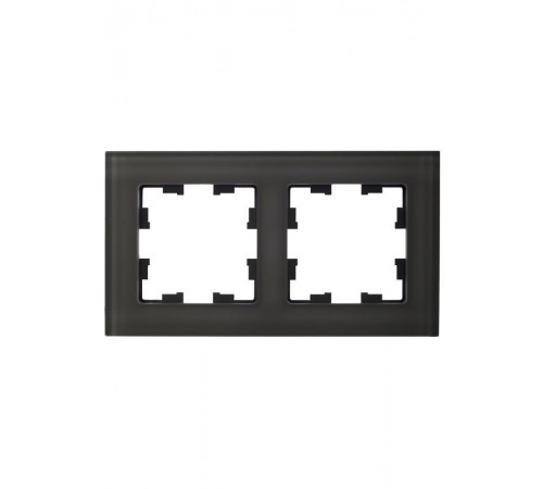 BRITE Рамка 2-ая РУ-2-2-БрД стекло дымчатый  BR-M22-G-K30  IEK