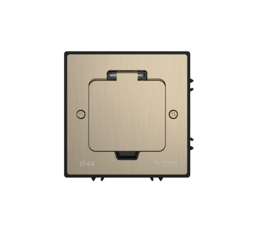 MultiDesk Лючок на 2 модуля IP44 с монтажной коробкой для бетонных полов НИКЕЛЬ, тип MDK20  MDK20202NC  SE